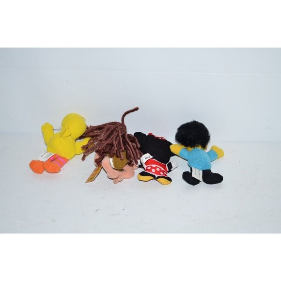Vtg Kelloggs Sesame Street Mini Beans Guy Smiley Big Bird + Tarzan Minnie Mouse - Picture 2 of 4